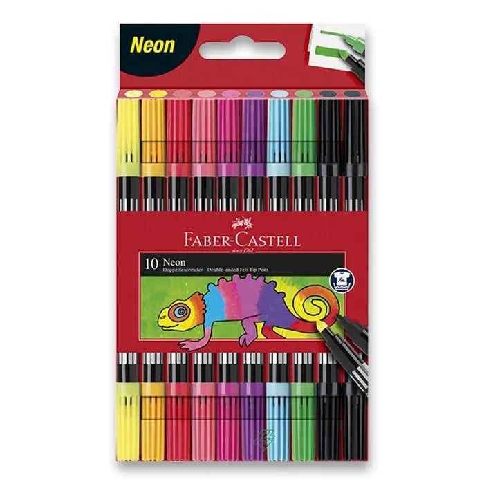 Hauptbild des Produkts Oboustranné dětské fixy Faber-Castell Neon 10 barev