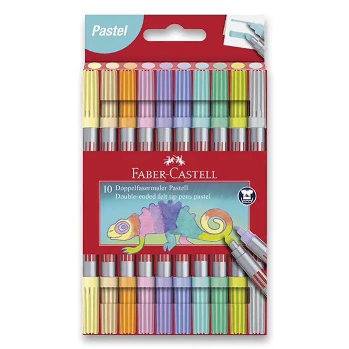 Hauptbild des Produkts Oboustranné dětské fixy Faber-Castell Pastel 10 barev