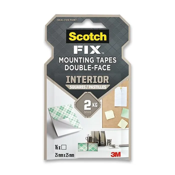 Hauptbild des Produkts Oboustranně lepicí montážní čtverečky 3M Scotch čtverečky 25 x 25 mm, 16 ks