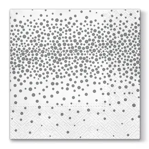 Servietten PAW L 33x33cm 3-lagig Confetti - Silver [20 Stk]