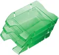 Ablagebehälter "Nestable Green Logic", transparent, dunkelgrün, unzerbrechlich, Kunststoff, HELIT