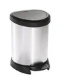 Abfalleimer, schwarz/silber, Pedal, Kunststoff, 5 l, CURVER