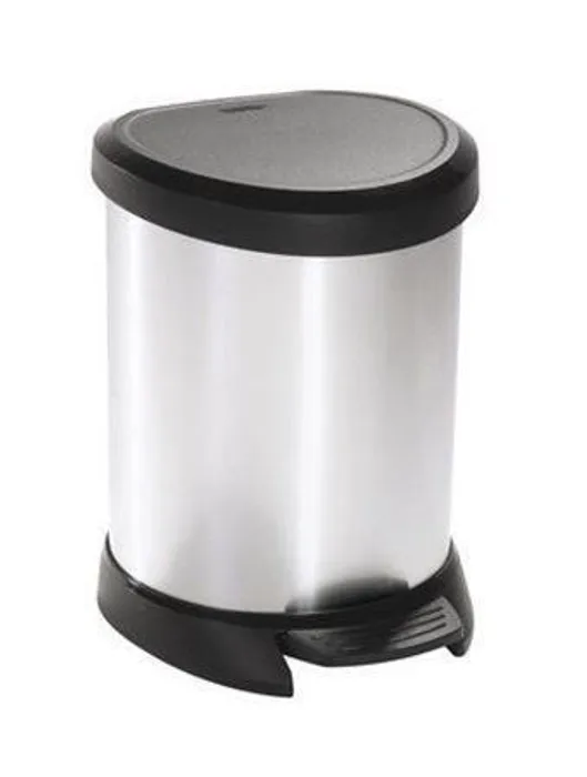 Hauptbild des Produkts Odpadkový koš, černá/stříbrná, pedálový, plastový, 5 l, CURVER