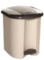 Abfalleimer, braun/beige, pedalbetrieben, aus Kunststoff, 15 l, CURVER