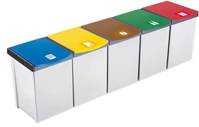 Hauptbild des Produkts Odpadkový koš pro tříděný odpad, s víkem, plastový, 20 l, HELIT, zelený