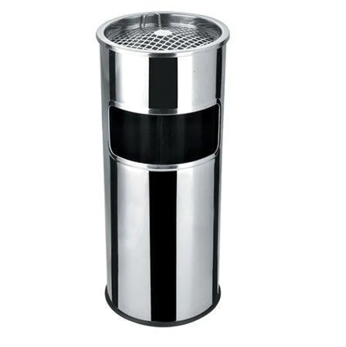Hauptbild des Produkts Odpadkový koš s popelníkem, kovový, inox
