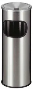 Abfalleimer, selbstverlöschend, Edelstahl, mit Aschenbecher, VEPA BINS, silber