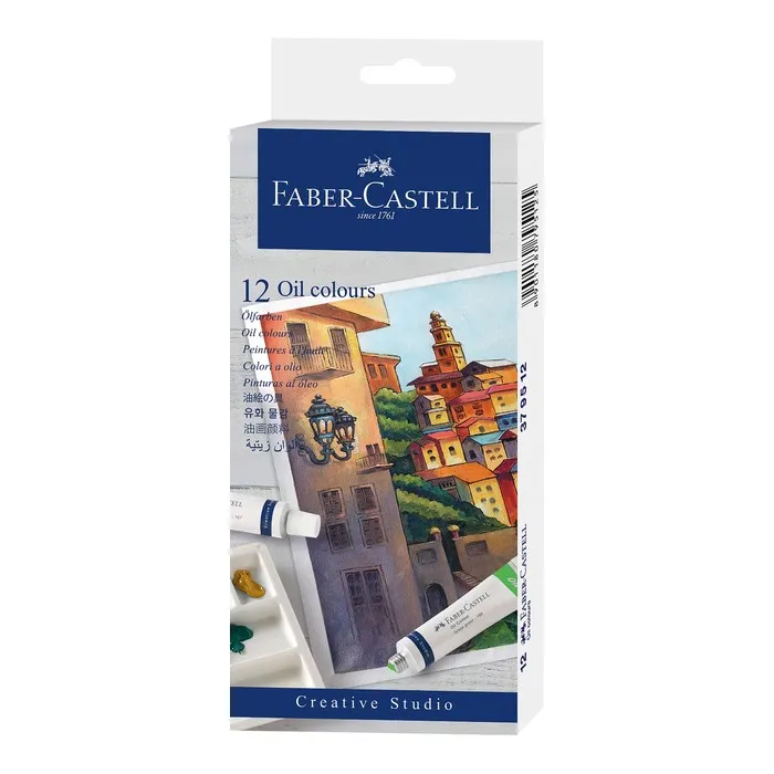 Hauptbild des Produkts Olejové barvy Faber-Castell 12 barev, tuba 9 ml