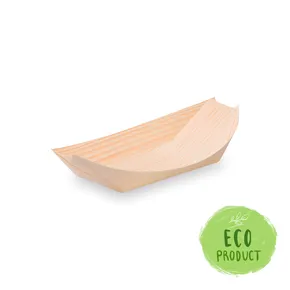 Fingerfood-Schale aus Holz Schiffchen 16,5 x 8,5 cm [100 St.]