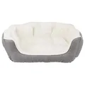 Weiteres Produktbild Ovales Bett DAVIN mit Plüsch 60 x 45 cm grau/creme