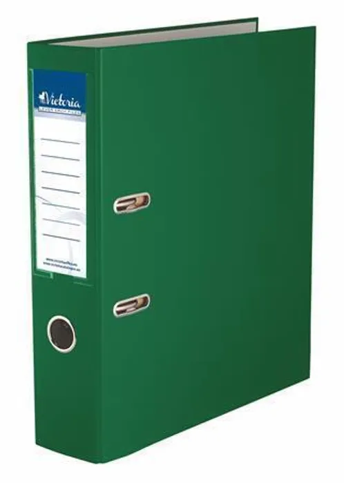 Hauptbild des Produkts Pákový pořadač "Basic", zelený, 75 mm, A4, s ochranným spodním kováním, PP/karton, VICTORI