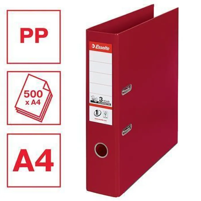 Hauptbild des Produkts Pákový pořadač "Standard", ochranné spodní kování, bordó, 75 mm, A4, PP, ESSELTE