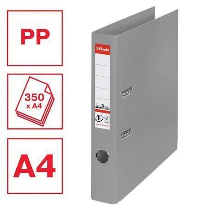 Hauptbild des Produkts Pákový pořadač "Standard", ochranné spodní kování, šedá, 50 mm, A4, PP, ESSELTE