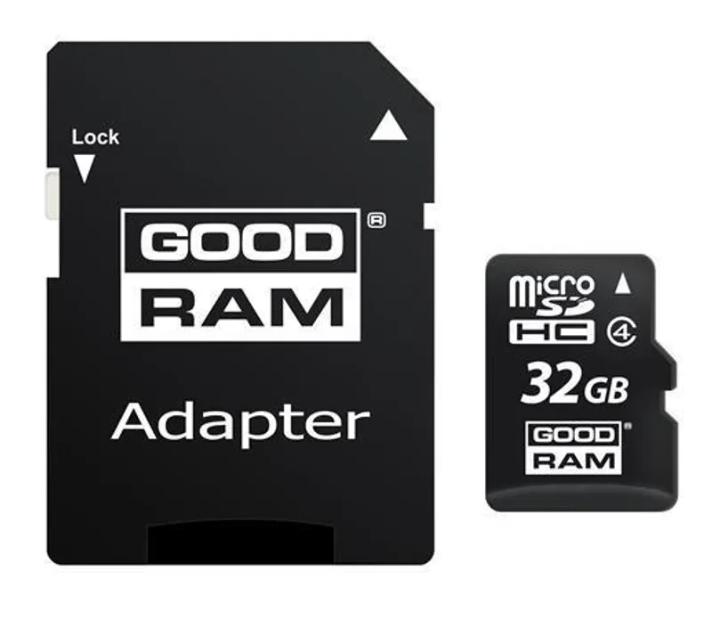 Hauptbild des Produkts Paměťová karta Micro SDHC, 32GB, Class 4, s adaptérem, GOODRAM