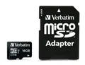 Speicherkarte, microSDHC, 16 GB, Klasse 10 UHS I, mit Adapter, VERBATIM "PRO"