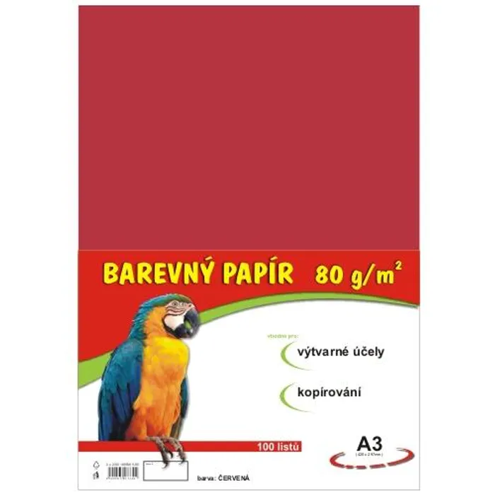 Hauptbild des Produkts papír pro výtvarnou výchovu A3/100/80g červený