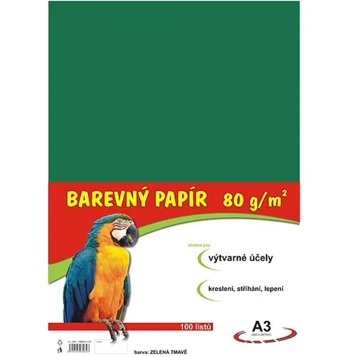Hauptbild des Produkts papír pro výtvarnou výchovu A3/100/80g tmavě zelený