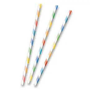 Papierstrohhalme gestreift Pastell [12 Stk.]