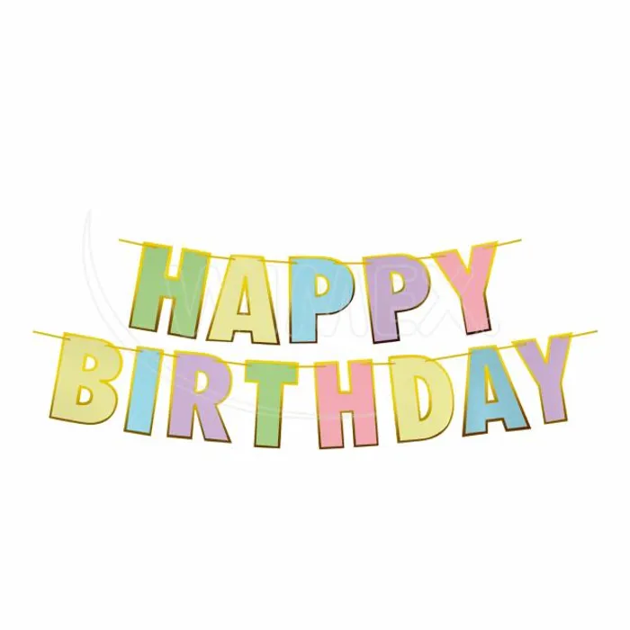 Hauptbild des Produkts Papírová girlanda sada "HAPPY BIRTHDAY" 16 x 20 cm písmena + 5m provázek [1 sada]