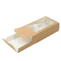 Weiteres Produktbild ECO-Papierbox für Makronen 180x110x55 mm braun mit Fenster [50 Stück]