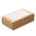 Weiteres Produktbild ECO-Papierbox für Makronen 180x110x55 mm braun mit Fenster [50 Stück]