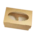 ECO-Papierbox für Muffins 100x160x100 mm braun mit Fenster [25 Stück]