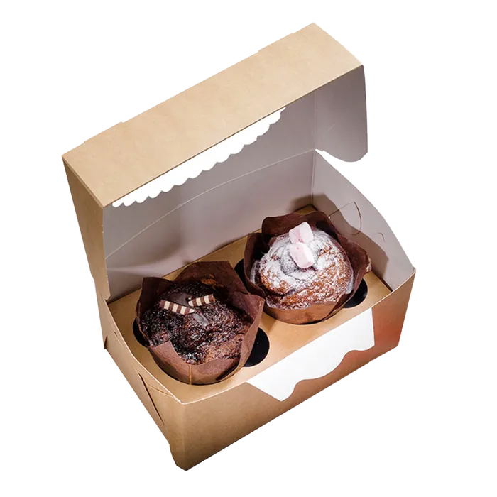 Hauptbild des Produkts Papírová krabička EKO na muffiny 100x160x100 mm hnědá s okénkem [25 ks]