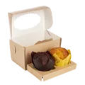 ECO-Papierbox für Muffins 100x160x100 mm braun mit Fenster [25 Stück]