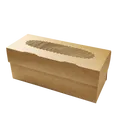 Weiteres Produktbild ECO-Papierbox für Muffins 250x100x100 mm braun mit Fenster [25 Stück]