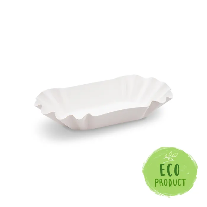 Hauptbild des Produkts Papírová miska nepromastitelná oválná bílá 16 x 9 x 3 cm [250 ks]