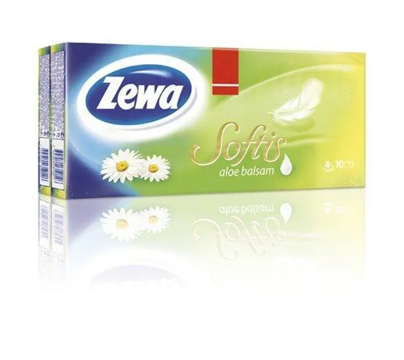 Hauptbild des Produkts Papírové kapesníky "Softis", aloe balzám, třívrstvé, 10x9 ks, ZEWA
