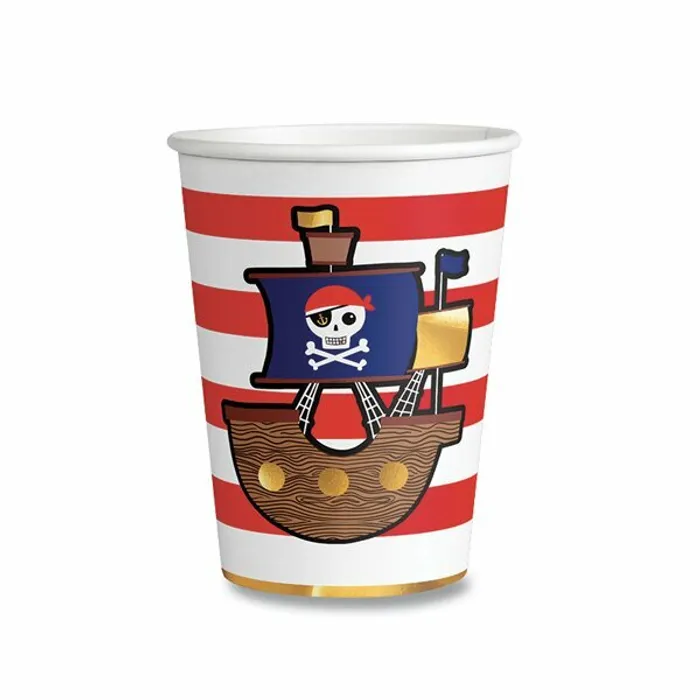 Hauptbild des Produkts Papírové kelímky Pirates Map objem 0,25 l, [8 ks]