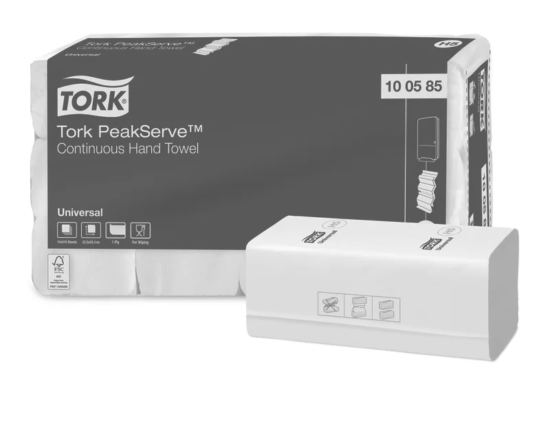 Hauptbild des Produkts Papírové návazující ručníky Tork 100585 PeakServe H5 1vr bílé 12×410 ks (4 920 ks)