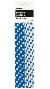 Papierstrohhalme blau-weiß [10 Stück]