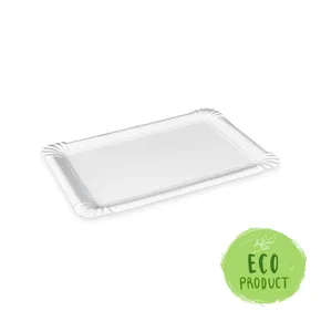 Pappteller weiß 13 x 20 cm RECY [25 St.]