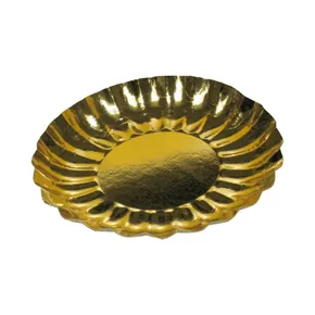 Pappteller rund Durchmesser 21 cm gold [2 Stück]