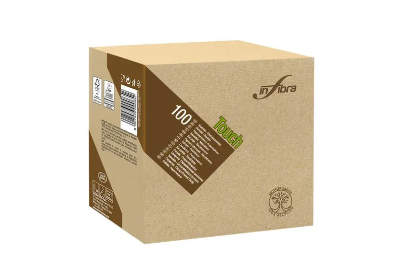 Hauptbild des Produkts Papírové ubrousky BIO-EKO INFIBRA 2-vrst. 33x33 cm béžové [100 ks]