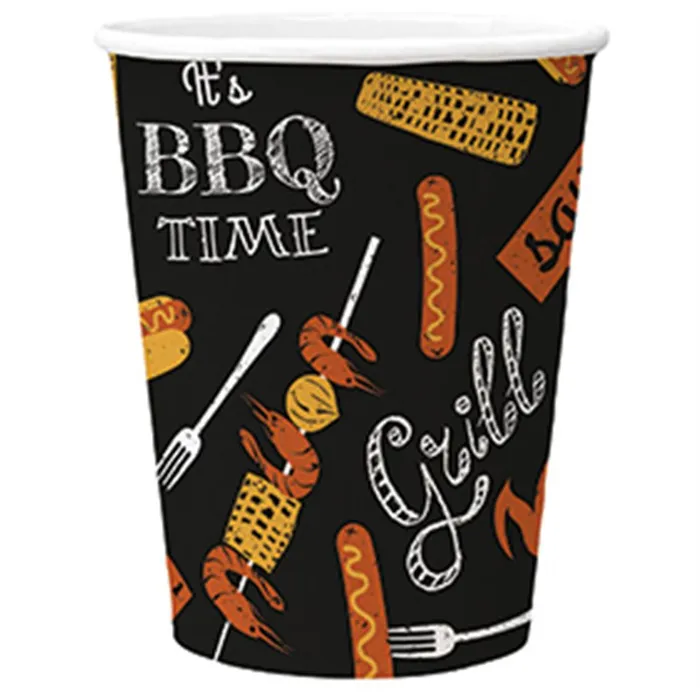 Hauptbild des Produkts Papírový kelímek PAW Eco 250 ml BBQ Party black [8 ks]