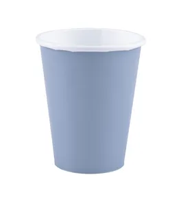 PAW Eco Papierbecher 250 ml, einfarbig hellblau [8 Stück]