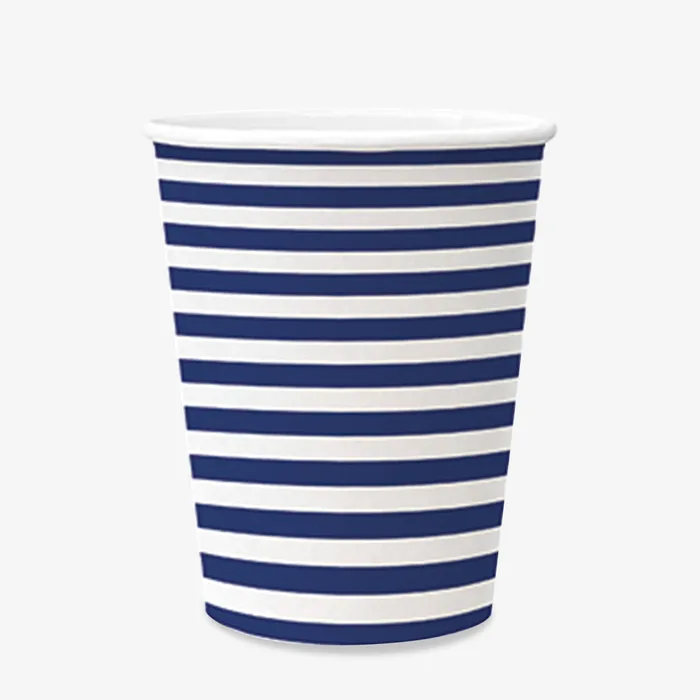 Hauptbild des Produkts Papírový kelímek PAW Eco 250 ml Stripes dark blue [8 ks]