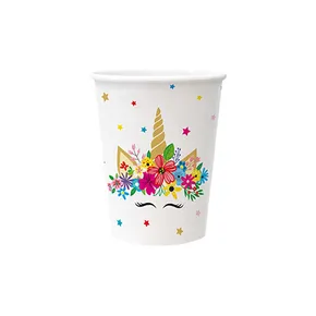 Papierbecher PAW Eco 250 ml Unicorn Party [8 Stk.]