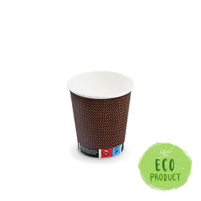 Pappbecher PREMIUM Ripple Wall durchmesser 80mm 280ml `M: 0,2L/8oz` [25 St.]