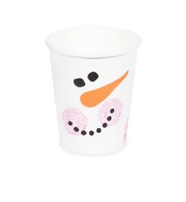 Pappbecher Schneemann durchmesser 80mm 280ml `M: 0,2L/8oz` [50 St.]