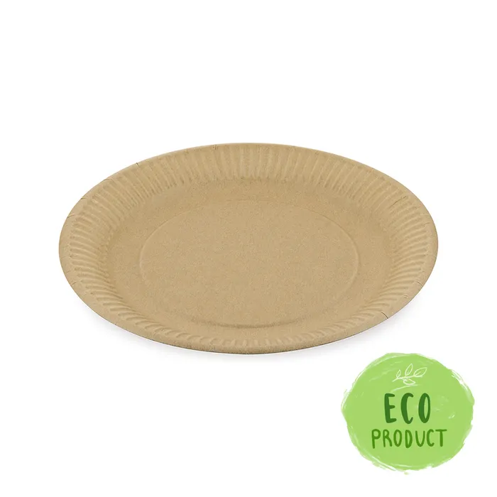 Hauptbild des Produkts Papírový talíř mělký hnědý průměr 23 cm, nepromastitelný [100 ks]