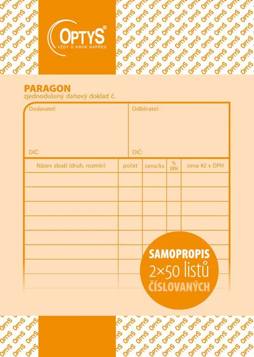 Hauptbild des Produkts Paragon A6, samopropisovací, číslovaný, 2 x 50 listů 1086