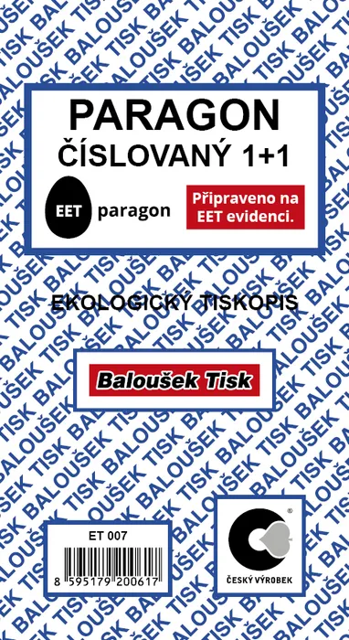 Hauptbild des Produkts Paragon číslovaný EET ET007