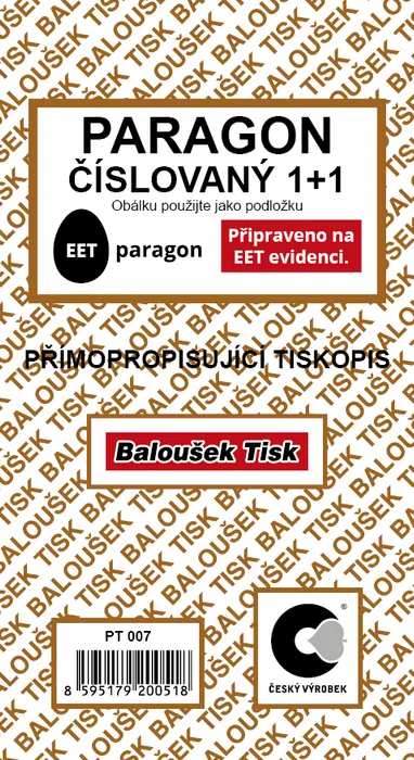 Hauptbild des Produkts Paragon číslovaný EET PT007