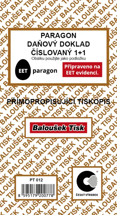 Hauptbild des Produkts Paragon daňový doklad propisující číslovaný PT012