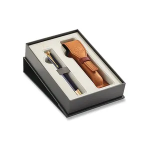 Parker Duofold Prestige Blue Chevron Füllfederhalter CNT, Geschenkset mit Etui