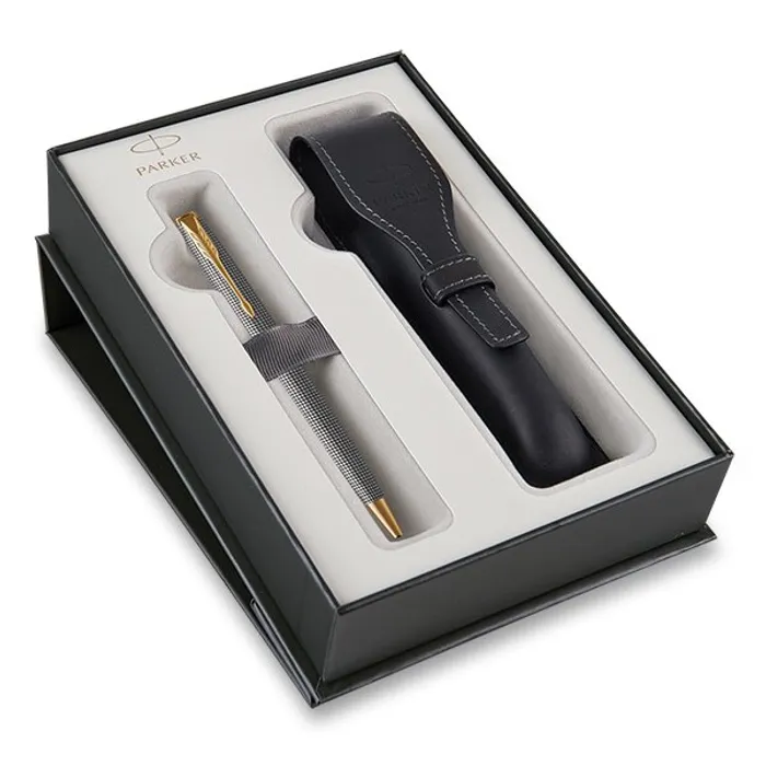 Hauptbild des Produkts Parker Sonnet Deluxe Silver Chiselled GT kuličková tužka, dárková sada s pouzdrem